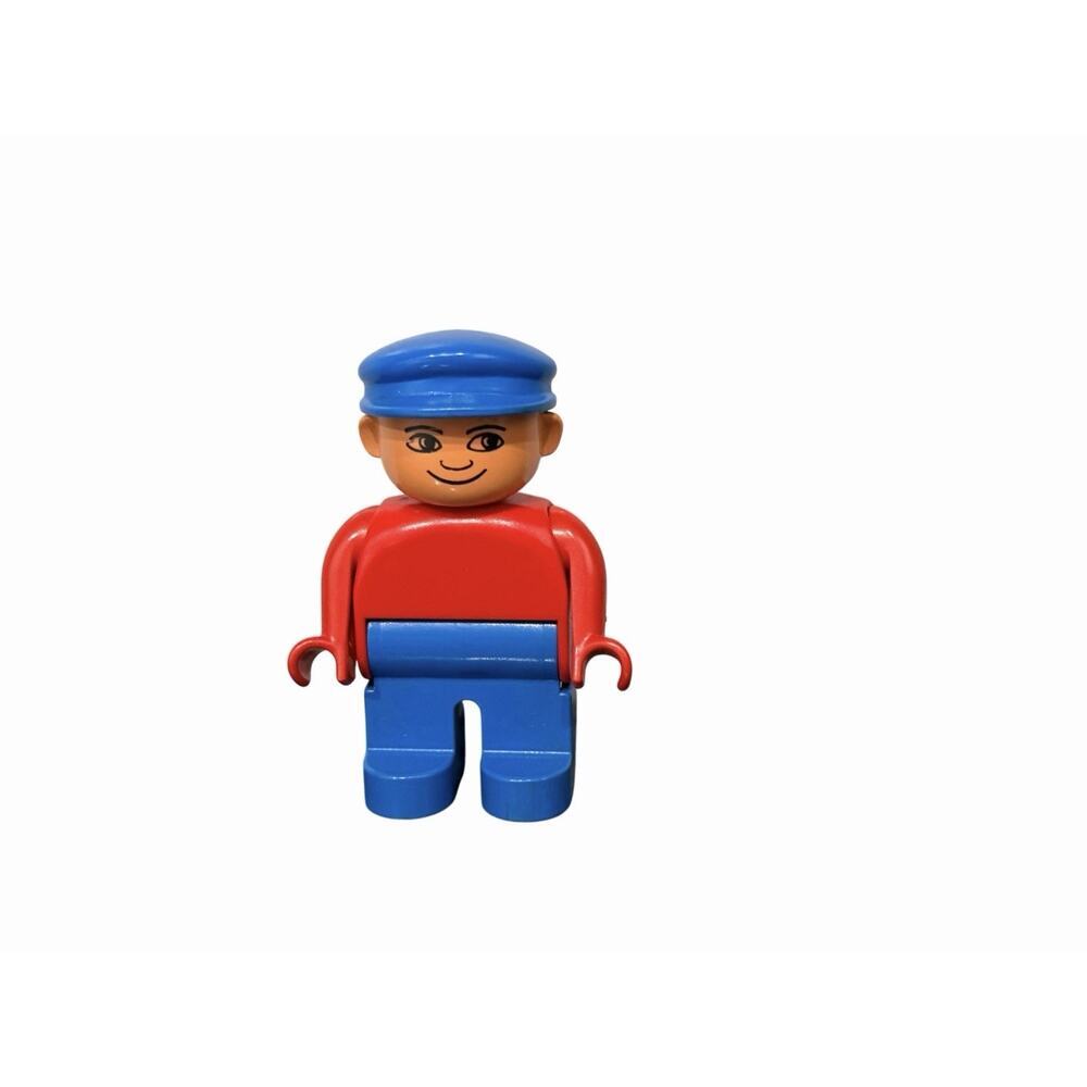 Lego Duplo Vintage 1980’s Male Figure Blue Legs Red Top Blue Cap